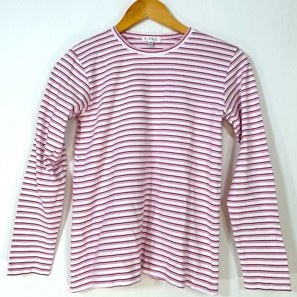 Lake Pajama Dahlia Double Stripe Long Sleeve XS Prima Crew Loungewear Cozy Soft - Picture 1 of 6